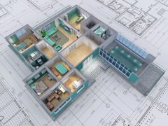 3D cross-section of residential house